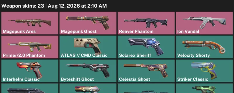 Valorant account inventory for LVL 266 · Death Wish Sheriff & Coalition: Cobra Frenzy