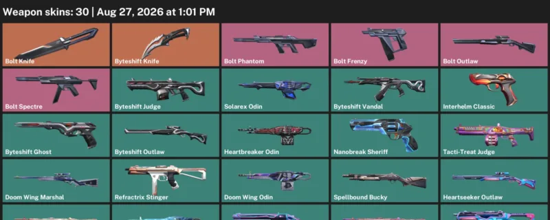 Valorant account inventory for LVL 85 · Byteshift Knife & 30 Skins Bolt Knife