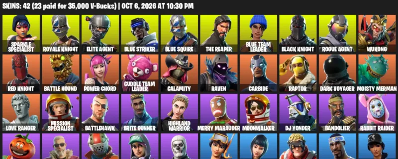 Fortnite account inventory for Sparkle Specialist - Royale Knight - 42 Outfits