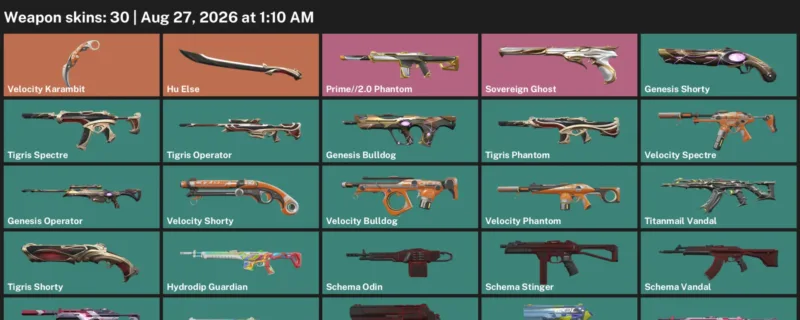 Valorant account inventory for LVL 103 · Velocity Karambit & Genesis Operator