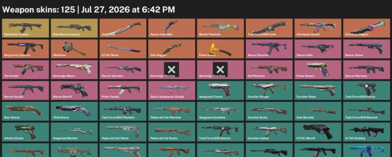 Valorant Accounts listing: LVL 347 · Glitchpop Dagger & K/TAC Blade · 125 Skins - Ascendant 2, 125 skins