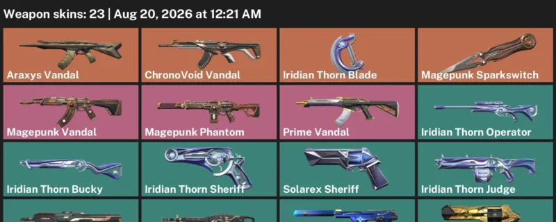 Valorant account inventory for LVL 146 · Araxys Vandal & ChronoVoid Vandal