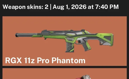 Valorant account inventory for LVL 43 · Oni Claw & RGX 11z Pro Phantom & 2 Skins Oni Claw