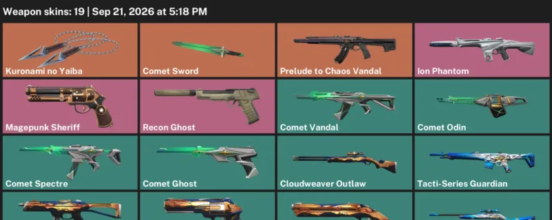 Valorant account inventory for LVL 72 · Kuronami no Yaiba & Cloudweaver Sheriff