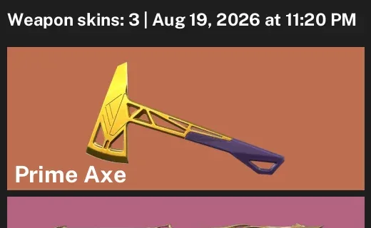 Valorant account inventory for LVL 11 · Prime Axe & Sovereign Ghost