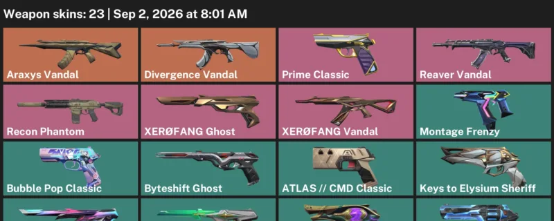 Valorant account inventory for LVL 240 · Araxys Vandal & Atlas & 23 Skins Araxys Vandal