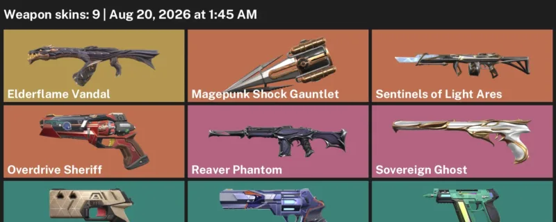 Valorant account inventory for LVL 49 · Reaver Phantom & Elderflame Vandal