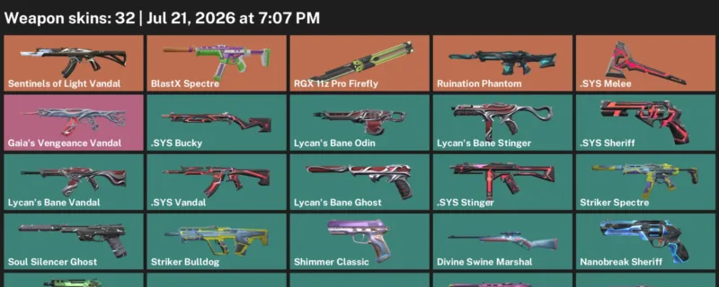 Valorant Accounts listing: LVL 85 · .SYS Melee · 32 Skins - Silver 2, 32 skins