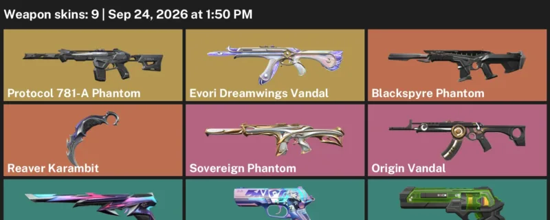 Valorant account inventory for LVL 128 · Reaver Karambit & Origin Vandal