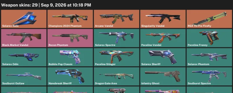 Valorant account inventory for LVL 104 · Champions 2024 Phantom & 29 Skins Arcane Vandal