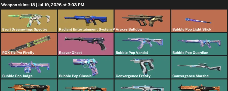 Valorant Accounts listing: LVL 80 · Araxys Bulldog & Bubble Pop Classic · 18 Skins - Iron 2, 18 skins