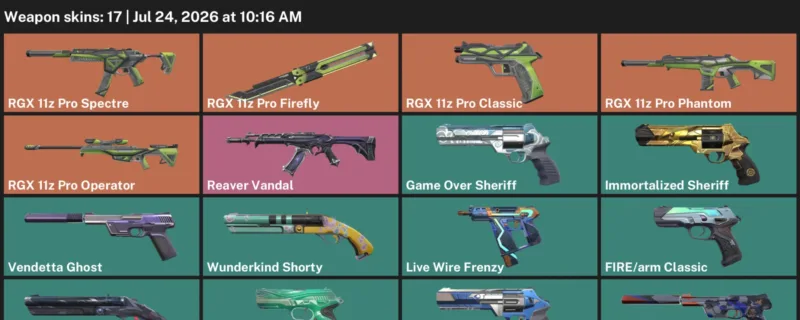 Valorant Accounts listing: LVL 154 · Final Chamber Classic & FIRE/arm Classic · 17 Skins - Gold 3, 17 skins