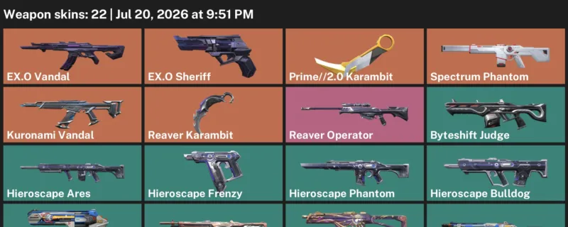 Valorant Accounts listing: LVL 40 · Prime//2.0 Karambit & Reaver Karambit · 22 Skins - Iron 1, 22 skins