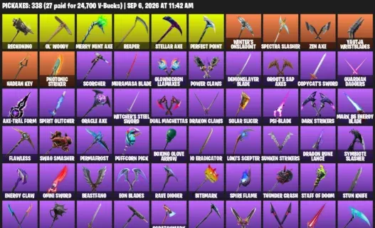 Fortnite account inventory for LVL 3252 - IKONIK - Galaxy - 499 Outfits