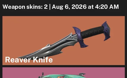 Valorant account inventory for LVL 24 · Reaver Knife & Gravitational Uranium Neuroblaster Classic