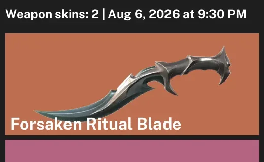 Valorant account inventory for LVL 36 · Forsaken Ritual Blade