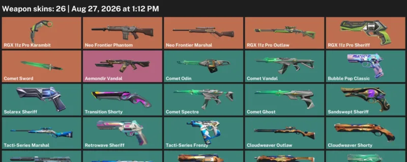 Valorant account inventory for LVL 147 · RGX 11z Pro Karambit & Aemondir Vandal
