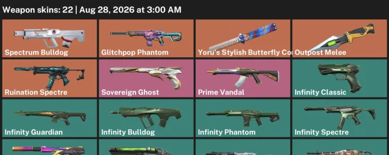 Valorant account inventory for LVL 115 · Glitchpop Phantom & Aerosol Operator
