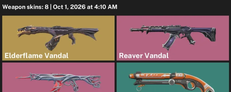 Valorant account inventory for LVL 104 · Reaver Vandal & 8 Skins Elderflame Vandal