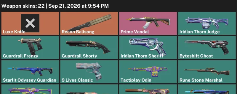 Valorant account inventory for LVL 133 · Luxe Knife & Celestia Ghost
