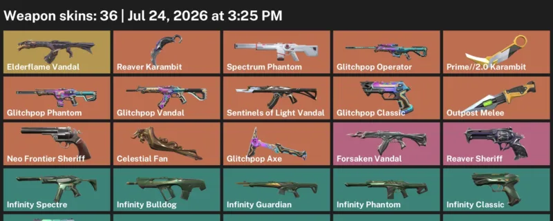 Valorant Accounts listing: LVL 159 · Celestial Fan & Outpost Melee · 36 Skins - Diamond 1, 36 skins