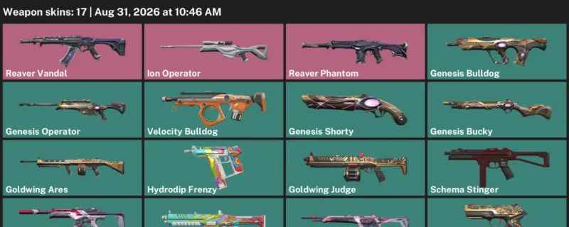 Valorant account inventory for LVL 81 · Genesis Operator & Aero Spectre