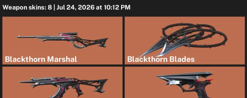 Valorant Accounts listing: LVL 82 · Blackthorn Blades & Blackthorn Classic · 8 Skins - Bronze 2, 8 skins