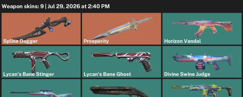 Valorant Accounts listing: LVL 22 · Spline Dagger · 9 Skins - Gold 2, 9 skins