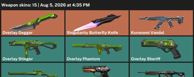 Valorant account inventory for LVL 49 · Kuronami Vandal & 15 Skins Overlay Dagger