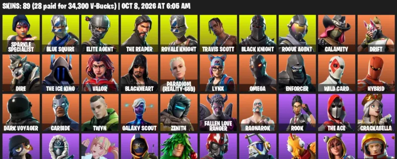 Fortnite account inventory for Sparkle Specialist - Blue Squire - 89 Outfits