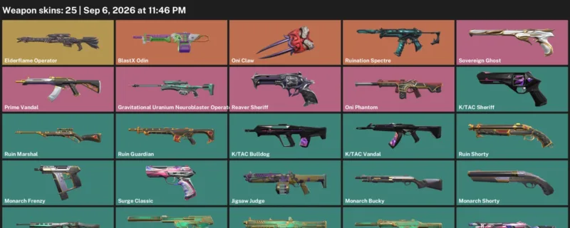 Valorant account inventory for LVL 40 · Elderflame Operator & Tac Vandal
