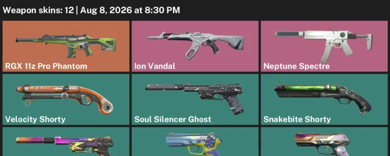 Valorant account inventory for LVL 146 · RGX 11z Pro Phantom & Ion Vandal