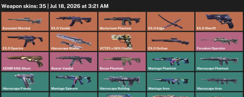 Valorant Accounts listing: LVL 47 · Celestia Ghost & Celestia Operator · 35 Skins - Bronze 3, 35 skins