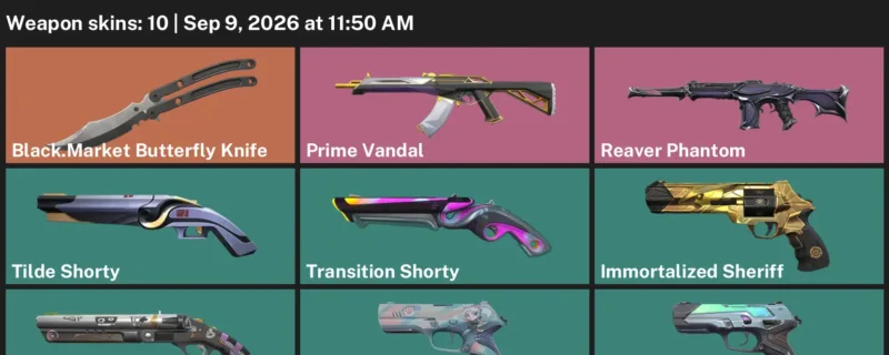 Valorant account inventory for LVL 139 · Reaver Phantom & Prime Vandal