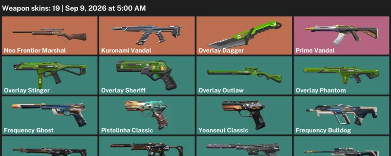 Valorant account inventory for LVL 112 · Kuronami Vandal & Overlay Dagger