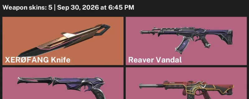 Valorant account inventory for LVL 95 · Reaver Vandal & Oni Phantom