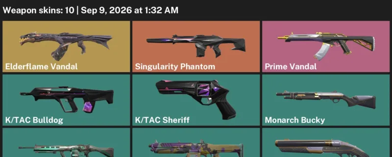 Valorant account inventory for LVL 85 · 10 Skins Elderflame Vandal & Prime Vandal