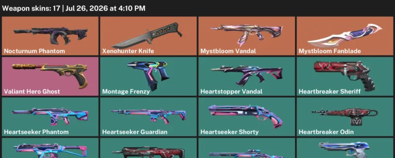 Valorant Accounts listing: LVL 59 · Xenohunter Knife · 17 Skins - Platinum 1, 17 skins