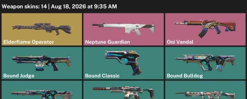 Valorant account inventory for LVL 55 · Elderflame Operator & Bound Phantom