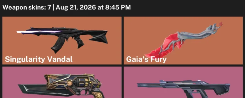 Valorant account inventory for LVL 78 · Aemondir Sheriff & Bolt Phantom & Singularity Vandal