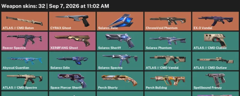 Valorant account inventory for LVL 43 · ChronoVoid Phantom & Cmd Vandal