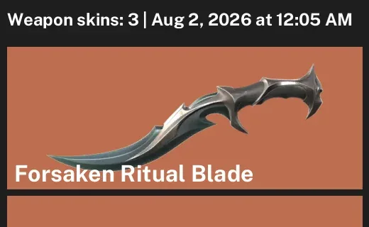 Valorant account inventory for LVL 46 · Forsaken Ritual Blade & Glitchpop Operator
