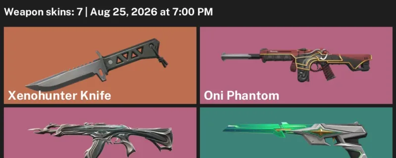 Valorant account inventory for LVL 146 · Xenohunter Knife & Oni Phantom