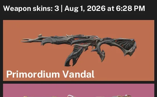 Valorant account inventory for LVL 37 · Magepunk Phantom & Primordium Vandal