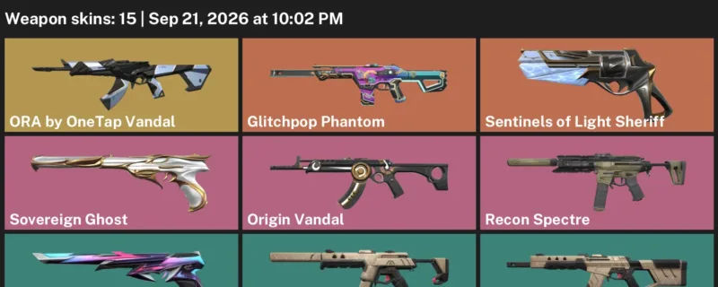Valorant account inventory for LVL 51 · Glitchpop Phantom & Cmd Vandal