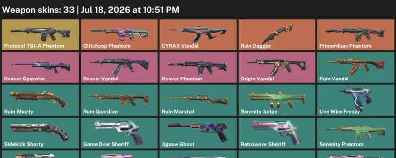 Valorant Accounts listing: LVL 228 · Ruin Dagger · 33 Skins - Platinum 3, 33 skins