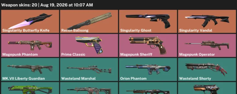 Valorant account inventory for LVL 22 · Magepunk Phantom & Magepunk Sheriff
