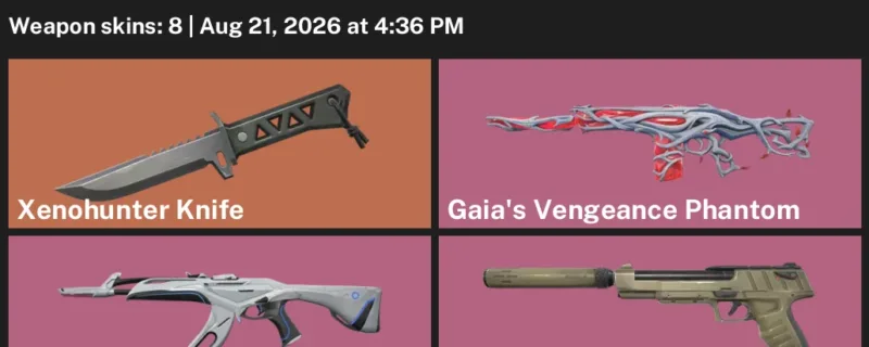 Valorant account inventory for LVL 96 · Xenohunter Knife & Ion Vandal