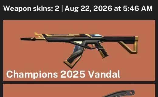 Valorant account inventory for LVL 39 · Champions 2025 Vandal & Black.Market Butterfly Knife