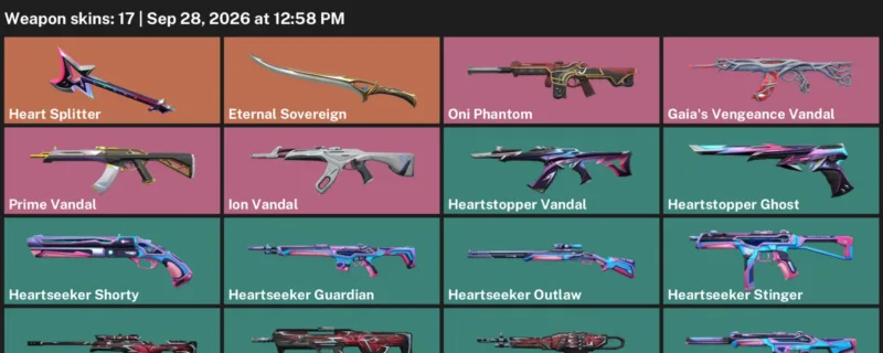 Valorant account inventory for LVL 30 · Gaia's Vengeance Vandal & Heartbreaker Sheriff